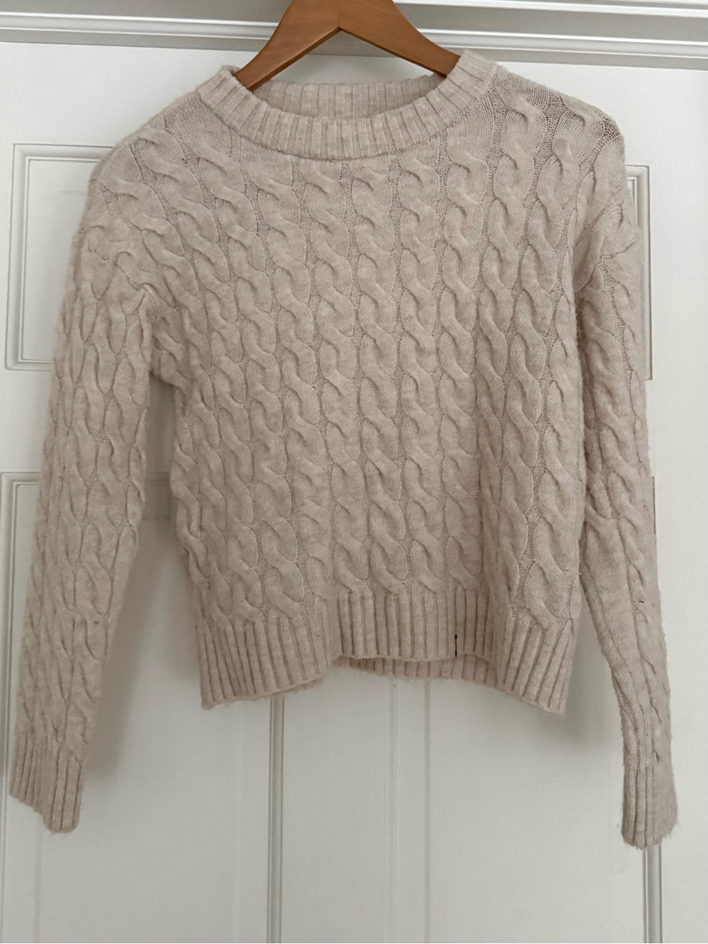 H&M Cable Knit Crewneck Sweater - Beige
